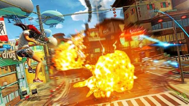 Sunset Overdrive offers a mix of Tony Hawk-esque mobility with over-the-top weaponry in a cheerfully-post-apocalyptic world. 